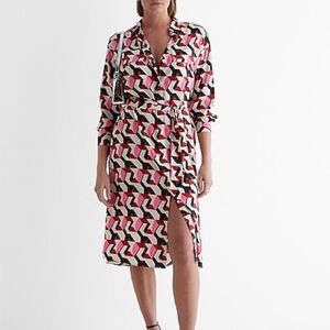 NWT Express Geometric Print Shirt Dress